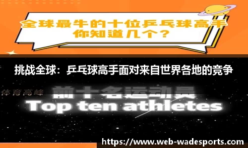 挑战全球：乒乓球高手面对来自世界各地的竞争